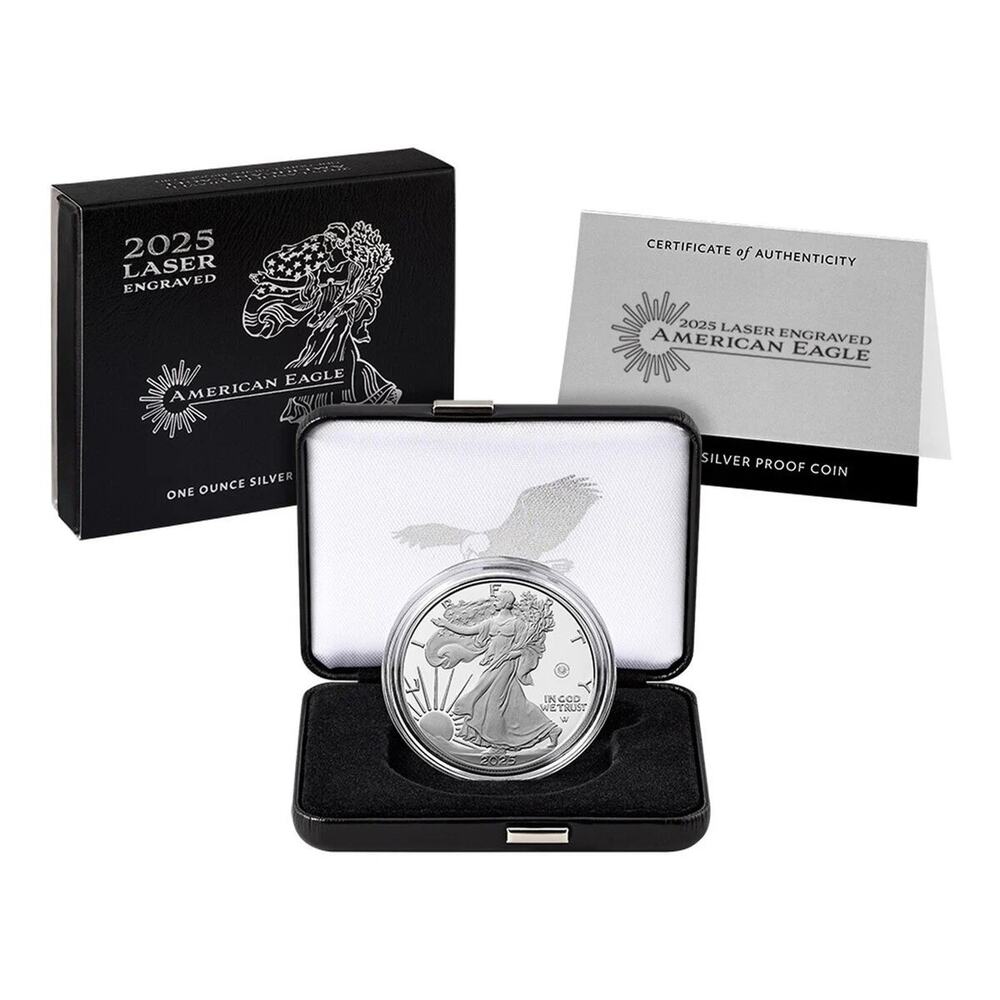 2025 Laser Engraved American Eagle One Ounce Silver Proof Coin - NEW